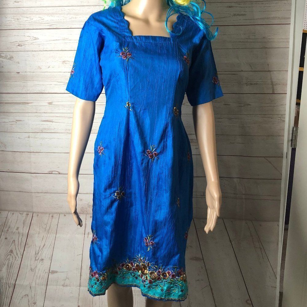 Handmade Surreal Siri blue midi szM